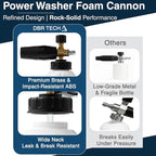 DBR Tech® Foam Cannon for Pressure Washer | Pro-Grade, 1.1mm Orifice, 1000-4000 PSI, Black