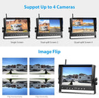 ZEROXCLUB 4 Magnetic Solar Wireless Backup Camera HD1080P 9" Loop Recording Monitor, Quad RV Rearview Backup Cameras Wireless System for Trailer RV Trucks, Built-in 9600mAh Solar Battery, BL904