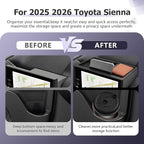 LUWU 2025 2026 Sienna Accessories for 2025 2026 Toyota Sienna Accessories Dashboard Storage Tray, Rear Seat Door Side Silicone Cup Holder Insert 3-Pack (ONLY for 12.3-INCH Screen)