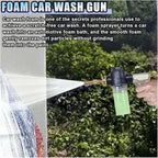 Car Wash Foam Gun Sprayer, Adjustable Metal High-Pressure Spray Hose Nozzle with 3.5oz/100cc Plastic Soap Dispenser Bottle, Fit Car Washing, Watering Plants, Floor Cleaning (Silvery)