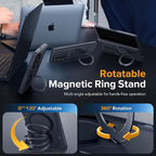 MOBOSI for Z Fold 7 Case with Rotatable Ring Stand & Privacy Screen Protector, Compatible with Magsafe, 18FT MIL-Grade Protection, Magnetic Shockproof Slim Case for Samsung Galaxy Z Fold7, Matte Black