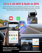 Vantrue E2 Pro Dash Cam Front and Rear, 2.5K Upgrade Rear Cam, STARVIS 2, 4K+2.5K Dash Camera for Cars, Voice Control, WiFi, GPS, Night Vision, 24H Parking Mode, Loop Recording, 2.45" IPS, Support 1TB