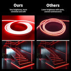 iNextStation 12V Red LED Strip Lights 16.4FT, Flexible Silicone Neon Rope Light, Waterproof, Cuttable, Dimmable & Linkable, for Cabinet, Ceiling, Wall, Bedroom, Kitchen, Garage (No Adapter)