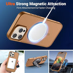 SUPFINE Magnetic for iPhone 16 Pro Case (Compatible with MagSafe) (Military Grade Drop Protection) Slim Translucent Matte Shockproof with Anti-Fingerprint Phone Case,Brown