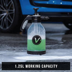 VIKING V+ Premium Foam Pump Sprayer for Car Cleaning Kit and Car Detailing Kit, Foaming Spray Bottle with Trigger Lock, Adjustable Nozzle; Clear Canister with Level Indicators; 1.25L Working Capacity