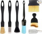 7PCS Car Beauty Brush Set, Cleaning Brushes for Car Interior or Exterior, Dust Removal and Cleaning Tools, Suitable for Logos, Vents, Wheels, Leather Seats
