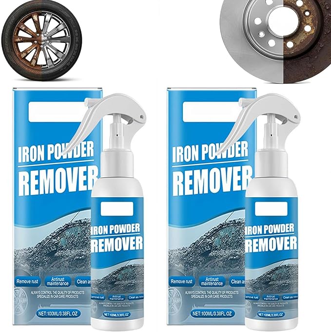 Iron Powder Remover,Car Rust Removal Spray,Color Changing Rustout Instant Remover for Wheels and Paint,Multifunctional Paint Cleaner for Car Maintenance and Metal Iron Cleaning