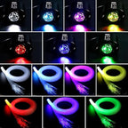 AZIMOM Mini 6W 500pcs Twinkle Fiber Optic Starlight Headliner Kit for Car Home 0.03in 13.1ft End Glow Fiber Strands Sound-Activated APP& Remote Control Starlight Engine