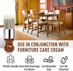 Horse Hair Brush for Leather and Furniture Salve - Durable Wax Brushing Tool with Comfortable Handle for Home Leather Cleaning