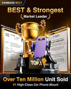 VANMASS Phone Holders for Your Car 2026 Ultimate Phone Mount Military-Grade Windshield Dashboard Vent【Newest Best Strongest】 Cell Phone Car Mount for iPhone 16 Pro Max 15 Samsung Android,Purple