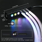 AZIMOM 6LED Colorful Fiber Optic Starlight Headliner Kits 360pcs*0.03in*13.1ft Fiber Strands APP& Remote Control Mix Color Chase Timing Fiber Optic Star Light for Car Home Sky Star Decoration