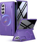 MOBOSI for Samsung Galaxy Z Fold 7 Case with Privacy Screen Protector, [Compatible with Magsafe], [Built-in Kickstand & Full Body Hinge Protection] Magnetic Slim Phone Case for Z Fold7, Purple