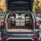 Black Dog Paw Print Trunk Hanging Storage Bag Large Capacity Car Back Seat Organizer with 4 Storage Bags,Space Saving Expert