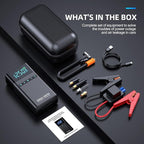 10-in-1 Portable Car Battery Jump Starter with Air Compressor, 6000A 160PSI Portable Car Jumper Starter (All Gas 12L Diesel), 12V Jump Box Car Battery Jump Starter with Jumper Cables, Lights