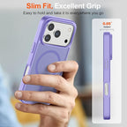 SUPFINE Magnetic for iPhone 17 Pro Max Case (Compatible with MagSafe)(Military Grade Drop Protection) Translucent Matte Shockproof with Anti-Fingerprint Phone Cover 2025,Purple