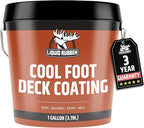 Liquid Rubber Cool Foot Deck Coating - Solar Protection Paint, Reduces Surface Temperatures by Up to 35%, Multi-Surface Cooling Decking Sealant, Waterproof, Durable Membrane, Misty Gray, 1 Gallon