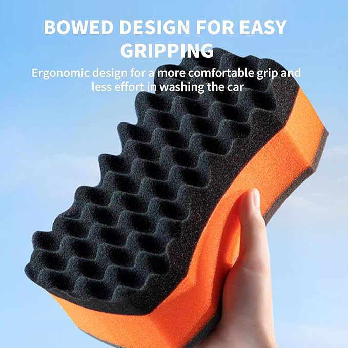 Car Wash Sponges, Soft Foam Sponges Extra Thick Large For Cleaning Non Scratch Sponges fit SUV RV Bike, Engineered for Rich Lather Ergonomic Grip Design Improve Cleaning Efficiency, 3Color 3PCS