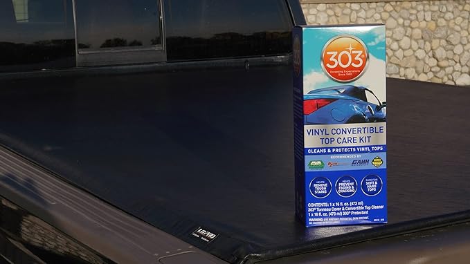 303 Products 30510 Convertible Vinyl Top Cleaning and Care Kit - Cleans And Protects Vinyl Tops - Includes Tonneau Cover And Convertible Top Cleaner 16 fl. oz. + Automotive Protectant 16 fl. oz.,,Blue