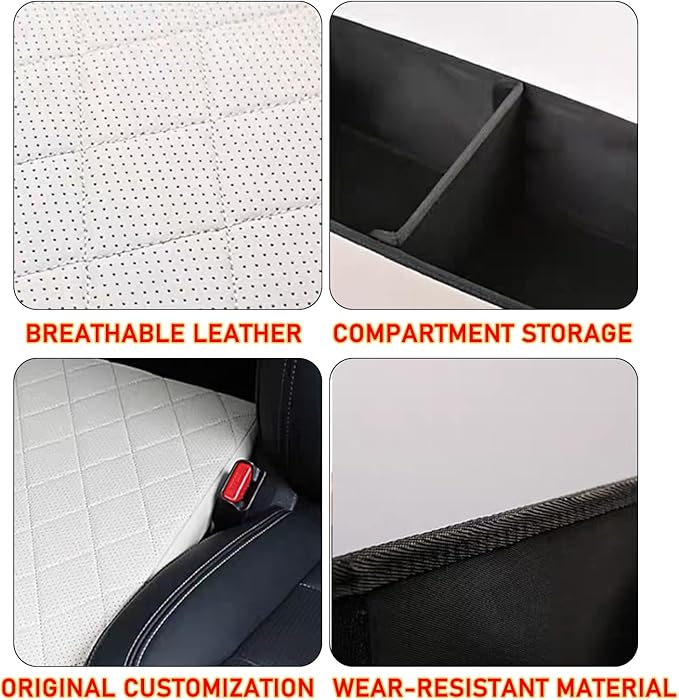 Seat Aisle Storage Box for Ford Explorer 6-Passenger Models – Organizer Rear Seats Passage – Foldable, Easy Installation, for Ford Explorer ST XLT Accessories 2020 to 2025 (White)