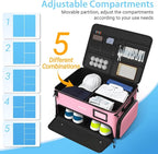 4-Layer Golf Trunk Organizer, Golfer Gifts for Women with Separate Ventilated Compartment for 2 Pairs Shoes, Waterproof Car Golf Locker Storage Bag for Golf Gear and Accessories,Pink