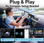 OTTOCAST Mini Nova, 2 in 1 Wireless Carplay & Android Auto Adapter, Plug & Play 2026 Upgraded with AI Assistance (ChatGPT, Gemini, Claude)