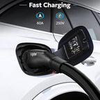 VIPTOO Tesla to J1772 Adapter 60A 250V AC — NACS EV Charging Connector for Tesla Wall/Destination/Mobile Charger, Fast & Safe Charging (Black)