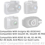 Suction Cup Mount for Rove R2-4K, R2-4K PRO, R2-4K Dual, Stealth 4K, Stealth 4K PRO, Insignia NS-DCDCHH2, 360 J501 Dash Cam Mini Windshield Mount Holder for Rove R2 4K Dash Cam Series
