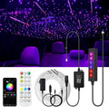 AKEPO 3.2W 6-Hole RGB Headliner Starlight Kit, 6.5ft 240pcs*0.75mm/0.03in APP Control Colorful Color Chasing Sound Activated Fiber Optic Lights