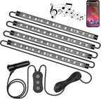 Nilight RGB LED Car Interior Stripe Light with APP Control Multicolor Music Sync Mode Waterproof Car Under-Glow Lighting Lamp Kits Universal Cars Truck ATV UTV