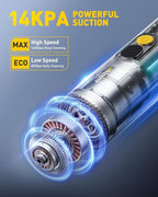 AUXITO Car Vacuum Cleaner - Portable Handheld Vacuum Cleaner 14000Pa Suction Power, Blow & Suction 2 in 1 Mini Vacuum Cleaner Hand Held Vacuum for Car, Home, Pet, Office, Gifts for Men (Silver)