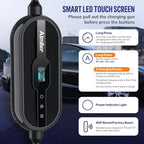AIMILER Level 1/2 Tesla Charger, 16A, 25ft Cable ETL Certified, 240V NEMA 6-20P Plug & 110V 5-15P Adapter Cable, Portable Electric Car EV Charger for Tesla Models Y/X/3/S or Other Nacs EVs (Black)