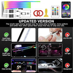 Dreamcolor Acrylic Interior Car LED Strip Light with APP Remote Control, RGB 8 in 1 with 235 inches 800 LEDs Fiber Optic Strip Lights for Car, Dynamic Chasing Music Sync Neon Car Ambient Lighting Kits