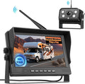 9 Inch Monitor Wireless Backup Camera System with Loop Recording, 12-24V for Truck, Trailer, RV, Bus Reversing Camera IP68 Waterproof Night Vision, Waterproof Back Up Camera Kit