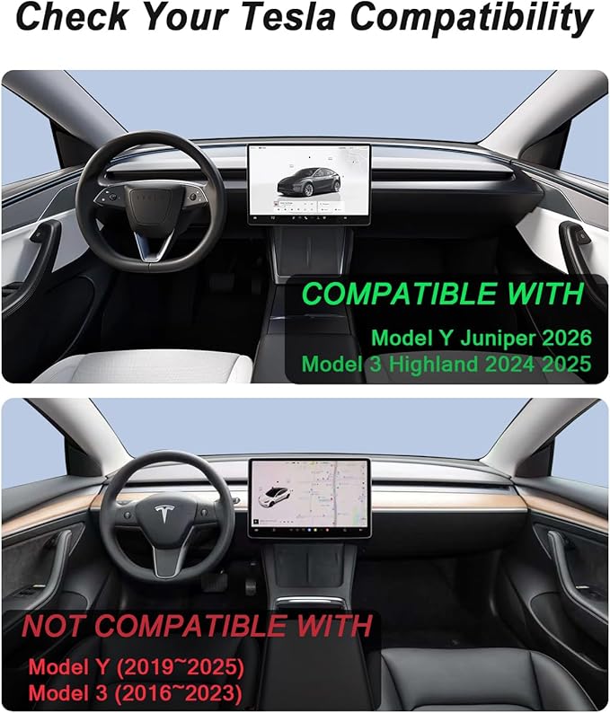 for Tesla Phone Charger Mount Compatible with 2025-2026 Model Y Juniper and 2024-2026 Model 3 Highland, 360° Adjustable, No Tool Installation Required, Anti-Shake Mount Fit for All Smartphones