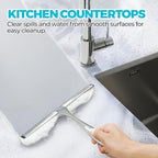ALFLOD 2PACK 12-Inch All-Purpose Shower Squeegee for Shower Doors, Tile Shower Walls, Bathroom, Window, Glass and Car Windshield, Mirrors and Kitchen-Stainless Steel, Multitools, Silver