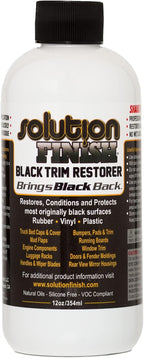 Solution Finish - Black Plastic & Vinyl Trim Restorer - Use for Car and Truck Detailing, No Wet Look, Instantly Revives Color to Trim, Bumpers, Mud Flaps, Etc., Black (12 oz)