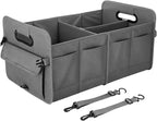 titiyiof Trunk Organizer SUV, Car Organizers and Storage, NOT-FLIMSY ANTI-SLIDE 70L Spacious Collapsible Sturdy Trunk Organizer for Grocery/Car Accessories/Women Men's Gift, Gray
