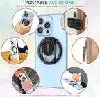 Doflyesky Magnetic Phone Ring Holder for iPhone, Double Adjustable Gym Phone Grip Holder and Stand Removable for Magsafe Case, iPhone 17/16/15/Pro Max Plus SE