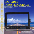 AHD 1080P 7" Reverse Rear View Backup Camera System, Camera with Night Vision Waterproof IP69K Vibration-Proof 10G for Tractor/Truck/Bus/Motorhome/Excavator/Caravan/Skid Steer/Harvester