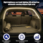 Car Trunk LED Strip Light, 6.56FT Silicone Flexible Cuttable Vehicle Trunk Cargo Ambient Lighting, Waterproof Bright Auto Trunk Interior Lamp Decoration, Universal for SUV RV Truck (Yellow)