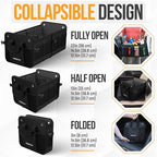FORTEM Trunk Organizer For SUV Car Organizer and Storage, Collapsible Multi-Compartment Storage Bag Car Accessories for Women Men, 1680D Oxford, Non Slip Bottom, Adjustable Straps, Soft Cover (65L)