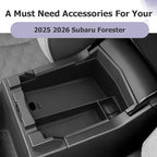 LUWU for 2025 2026 Subaru Forester Accessories Compatible with Forester Base/Premium/Sport/Limited/Touring 2025 2026 Armrest Console Secondary Storage Box Insert Tray ABS Material Black