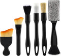 6Pcs Car Detailing Brush Set for Cleaning Interior or Exterior, Car Interior Detailing Brush for Air Vents, Wheels and ect, Universal C-ar Dust Bru-sh for Most Vehicles(Color:Black)