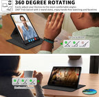 Case for Kindle Scribe,360 Degree Rotating Swivel PU Leather Stand Flip Folio Cover with Auto Wake/Sleep for Amazon Kindle Scribe Cover 10.2 Inch (2024/2022 Release),Green Sea Beach