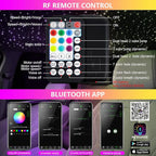 Starlight Headliner Kit,Twinkle + Music Sync Dual Color Fiber Optic Star Ceiling Lights with APP Remote Control, RGBW Star Lights for Car/Home Ceiling Decor, 1300pcs 9.8ft