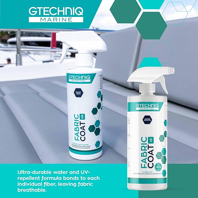 Gtechniq Marine Fabric Coat for Boats, 17 fl oz | Protects All Fabrics from Stains, Mold, Mildew and Bacteria, Water and UV Repellent, Re-Waterproofs Clothing, Sails and Awnings, No Fluorocarbons