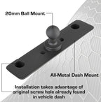 Bulletpoint Dash Mount Cell Phone Holder Compatible with 2013-2018 RAM Truck & 2019+ RAM 1500 Classic 20mm Ball Mount - Compatible with iPhone and Android Smartphones (Single Ball with Phone Holder)