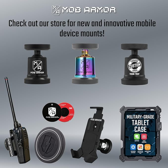 Mob Armor MobNetic Maxx - USA Assembled Magnetic Phone Holder for Car, Magnetic Car Phone Mount, 90-Degree Tilt, 360-Degree Rotation, Aluminum Metal, Compatible with iPhone & Android - Multicolor