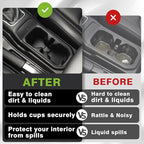 Muslogy Center Console Cup Holder Inserts Compatible with 2018-2024 2025 Jeep Wrangler(JL/JLU) & Gladiator(JT) Accessories Middle Console Drink Holder TPE Organizer Non-Slip Drink Stopper