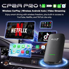 Carlinkit CP2A Pro Wireless CarPlay Adapter- Supports for Netflix/YouTube/TikTok Lite Streaming for Factory Wired CarPlay Cars, Wireless Android Auto & Car Play Dongle, USB-A/C, Online Upgrade